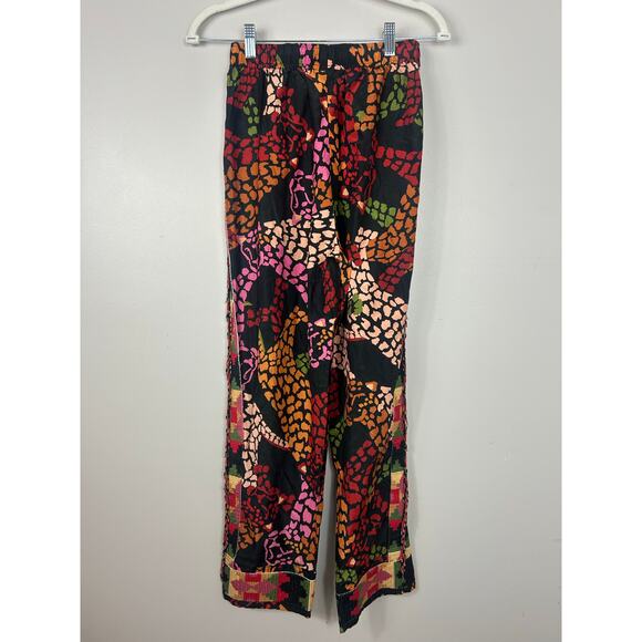 Farm Rio NWT Leopard Print Fringe Beaded High Waist Pants Multicolor XS - Picture 12 of 12
